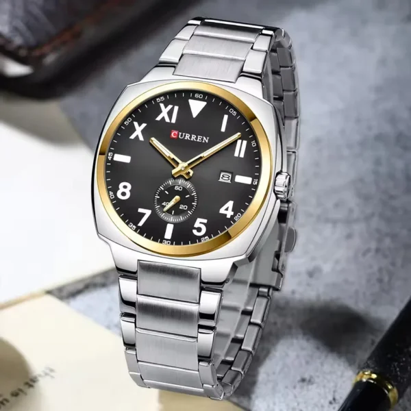 Curren 8472 For Men – Silver Gold Black