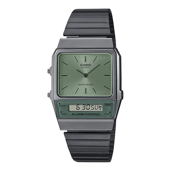 Casio AQ-800ECGG-3ADF Vintage Dual Time Gray Chain Watch