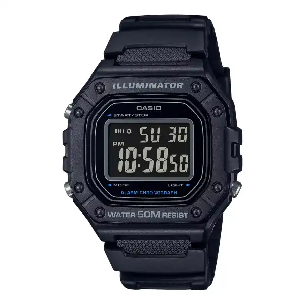 Casio W-218H-1BV Youth Digital Resin Belt Watch