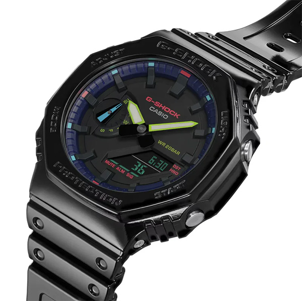 Casio G-Shock Analog-Digital Black RGB Men's Watch| GA-2100RGB-1ADR