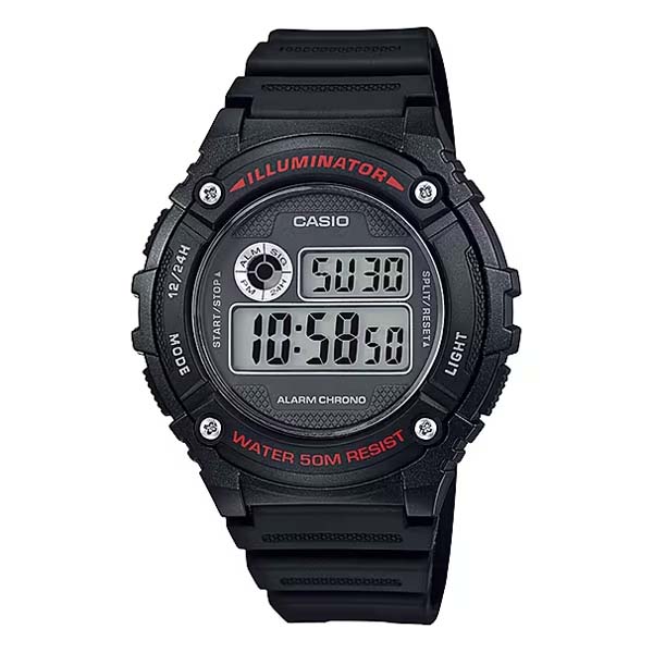 Casio W-216H-1AVDF Illuminator Digital Resin Belt Watch