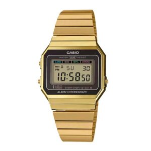 Casio A700WG-9ADF Classic Vintage Digital Golden Chain Watch