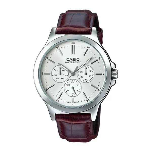 Casio MTP-V300L-7AUDF Enticer Multifunction Silver Belt Watch