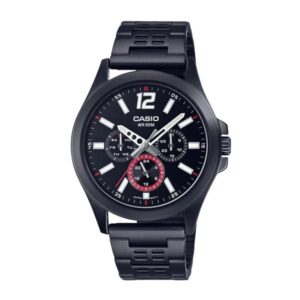 Casio MTP-E350B-1BVDF Stainless Steel Black Chain Watch 1