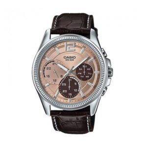 Casio MTP-E305L-5AV Enticer Multifunction Leather Belt Watch