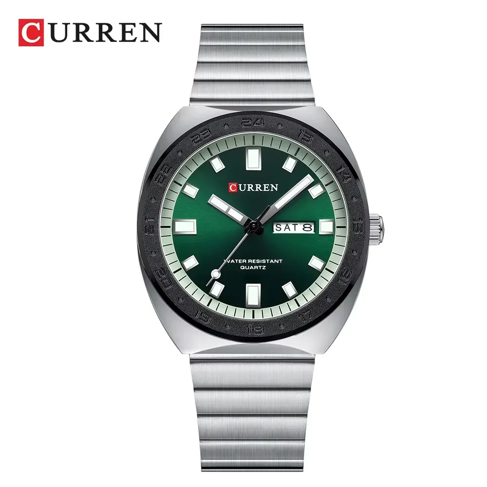 Curren 8473 silver green