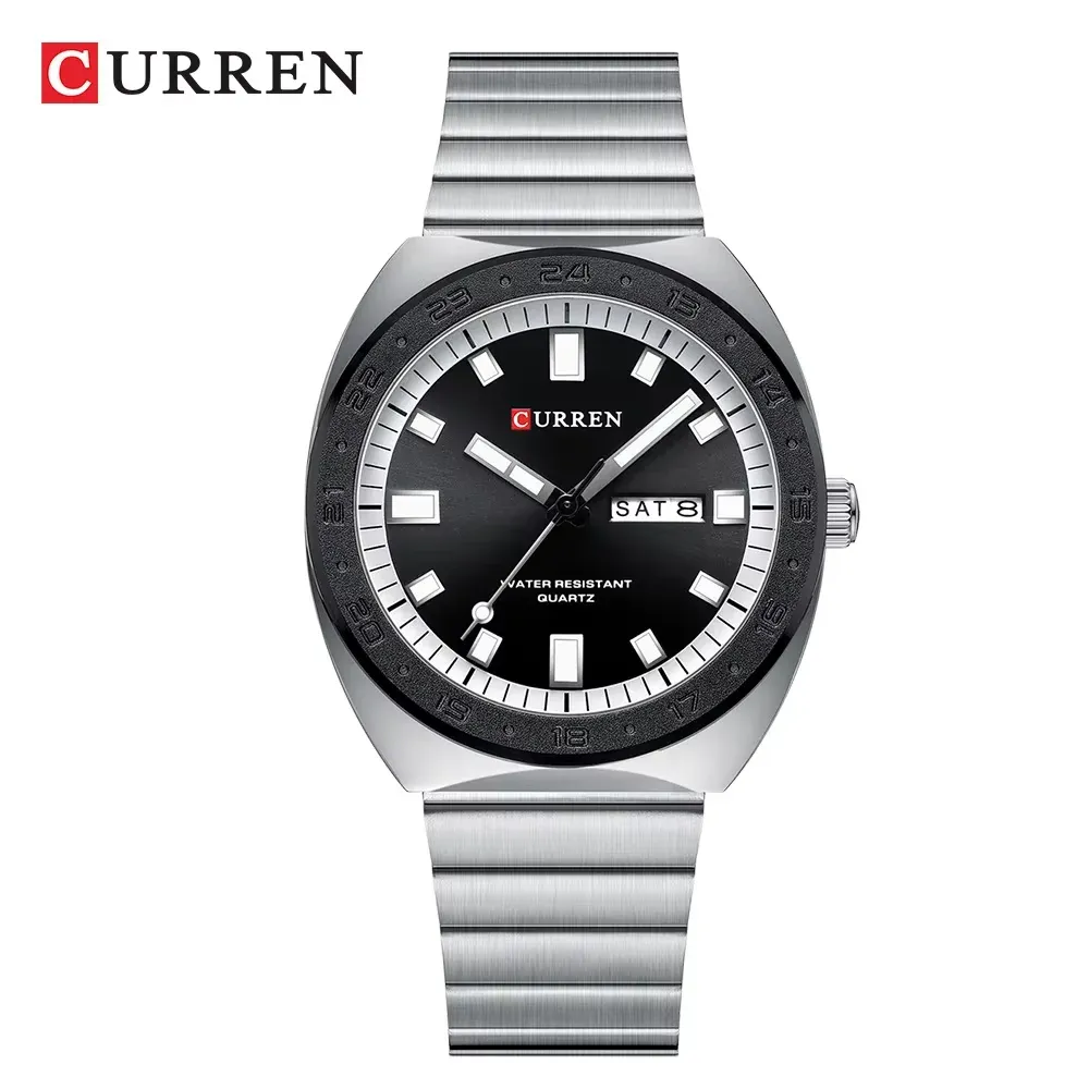 Curren 8473 silver black