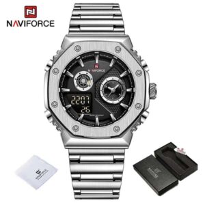 NAVIFORCE NF-9216S Dual Time Display LCD Digital Analog Watch
