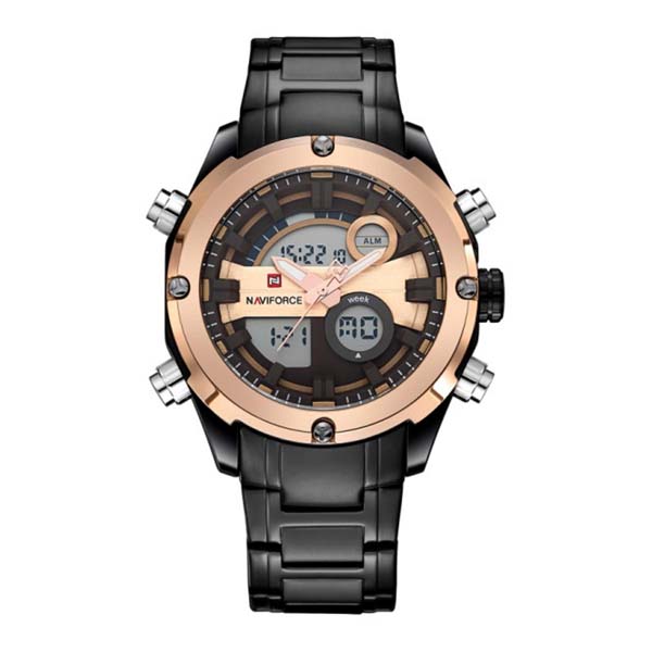NAVIFORCE NF9088 Stainless Steel Dual Time Wrist Watch For Men