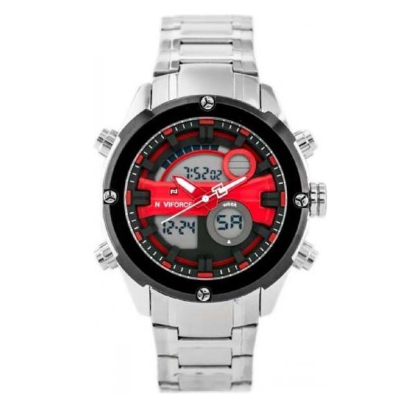 NAVIFORCE NF9088 Stainless Steel Dual Time Wrist Watch For Men