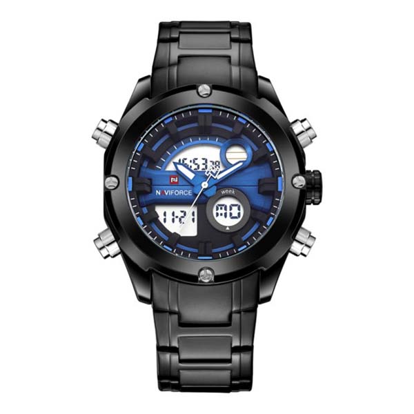 NAVIFORCE NF9088 Stainless Steel Dual Time Wrist Watch For Men