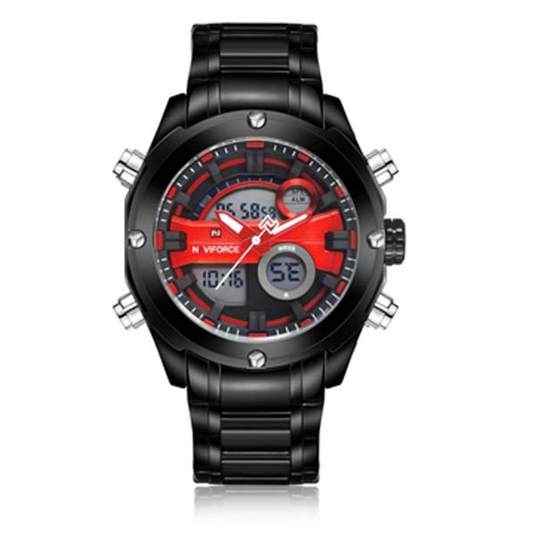 NAVIFORCE NF9088 Stainless Steel Dual Time Wrist Watch For Men