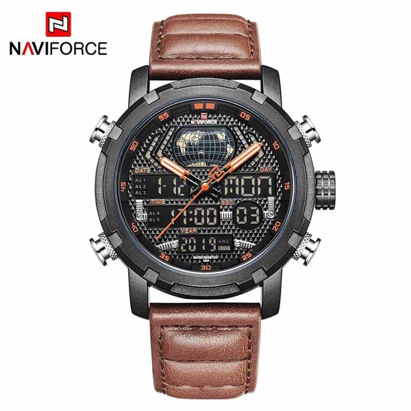 NAVIFORCE 9160 PU Leather Watch