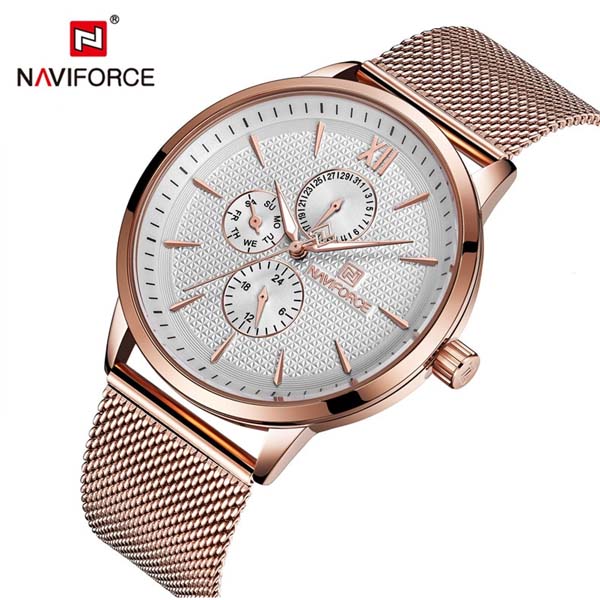 Naviforce NF3003 Mesh Stainless Steel Quartz Watch