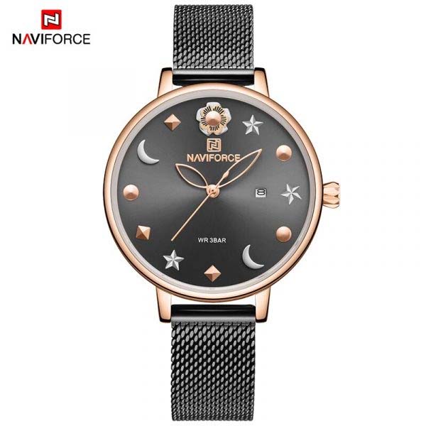 NAVIFORCE NF5009 Mesh Stainless Steel Analog Watch For Women
