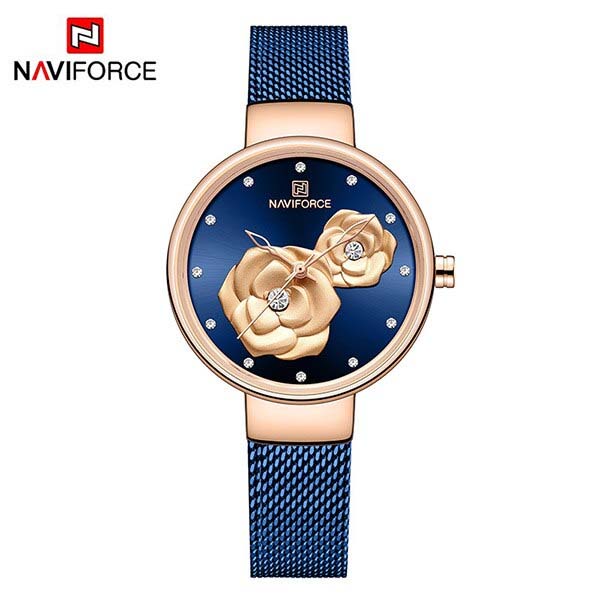 NAVIFORCE NF5013 Mesh Stainless Steel Analog Watch For Women 1