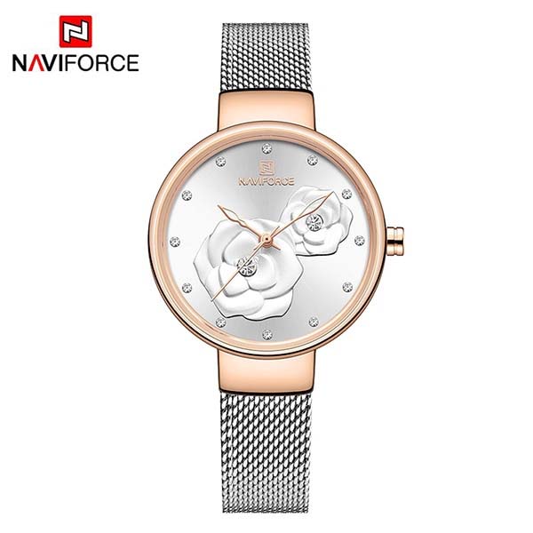 NAVIFORCE NF5013 Mesh Stainless Steel Analog Watch For Women 2