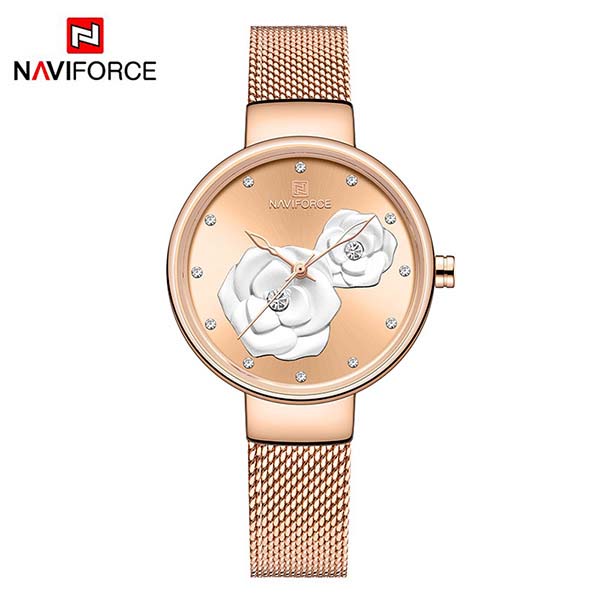 NAVIFORCE NF5013 Mesh Stainless Steel Analog Watch For Women 3