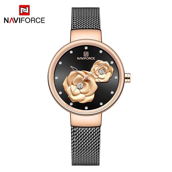 NAVIFORCE NF5013 Mesh Stainless Steel Analog Watch For Women 4