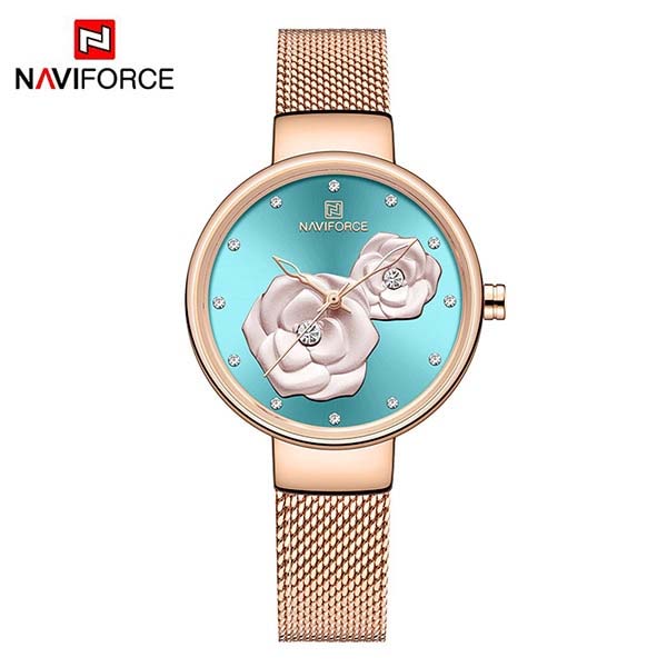NAVIFORCE NF5013 Mesh Stainless Steel Analog Watch For Women 5