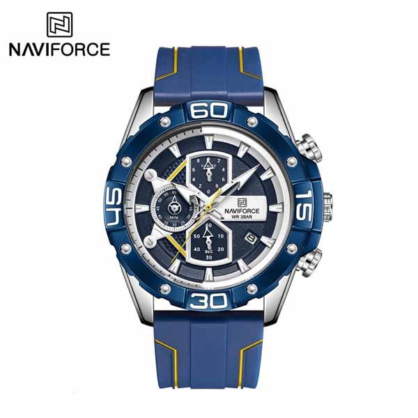 NAVIFORCE 8018 Silicone Strap Watch Blue yellow