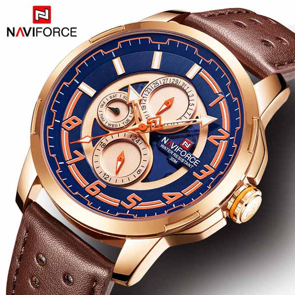 NAVIFORCE 9142 Genuine Leather Watch