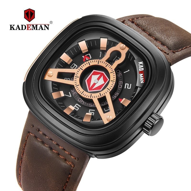 Naviforce NF-9146 Men's Dual Movement Digital and Quartz Watch Leather Strap