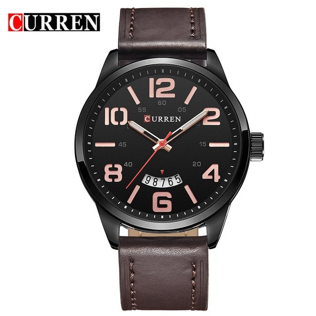 Naviforce NF-9146 Men's Dual Movement Digital and Quartz Watch Leather Strap