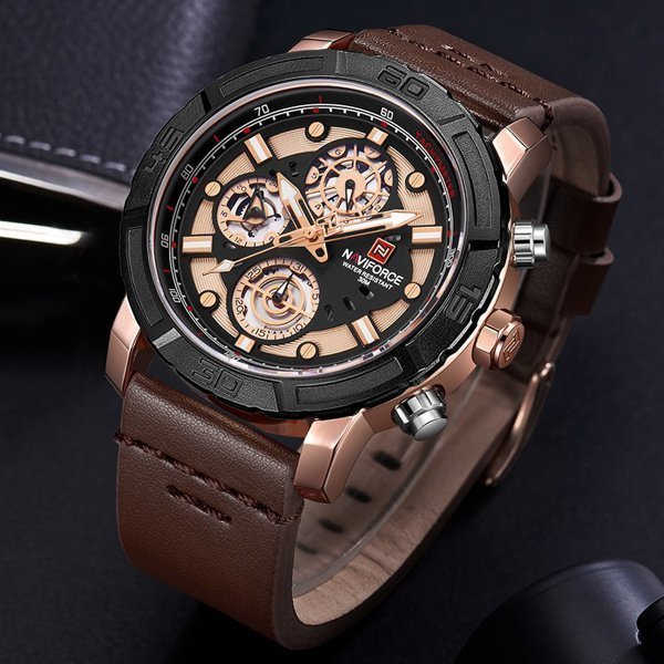 Naviforce NF-9139 Quartz Movement Leather Strap