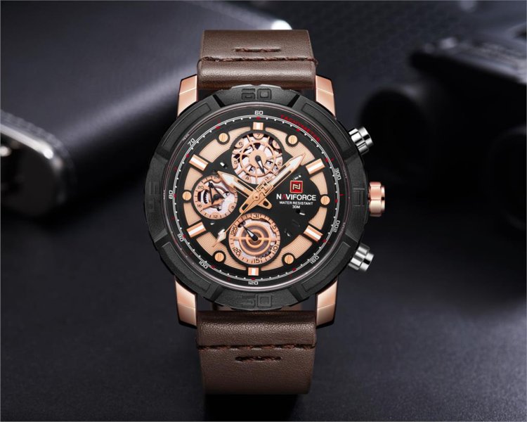Naviforce NF-9139 Quartz Movement Leather Strap