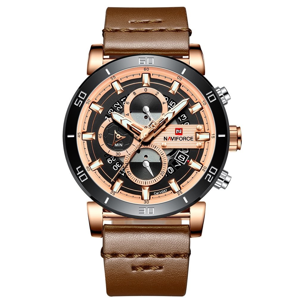 Naviforce NF9131 Analog Sports Leather Quartz Watch