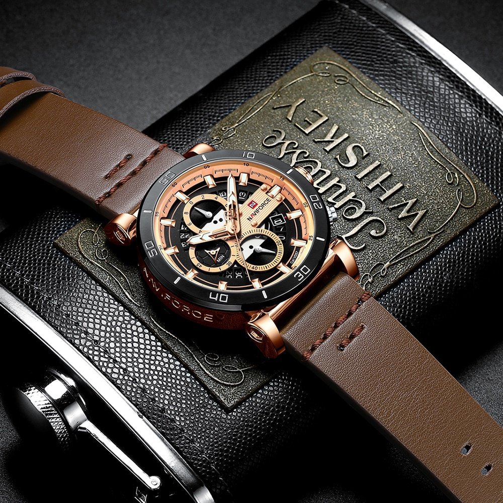 Naviforce NF9131 Analog Sports Leather Quartz Watch