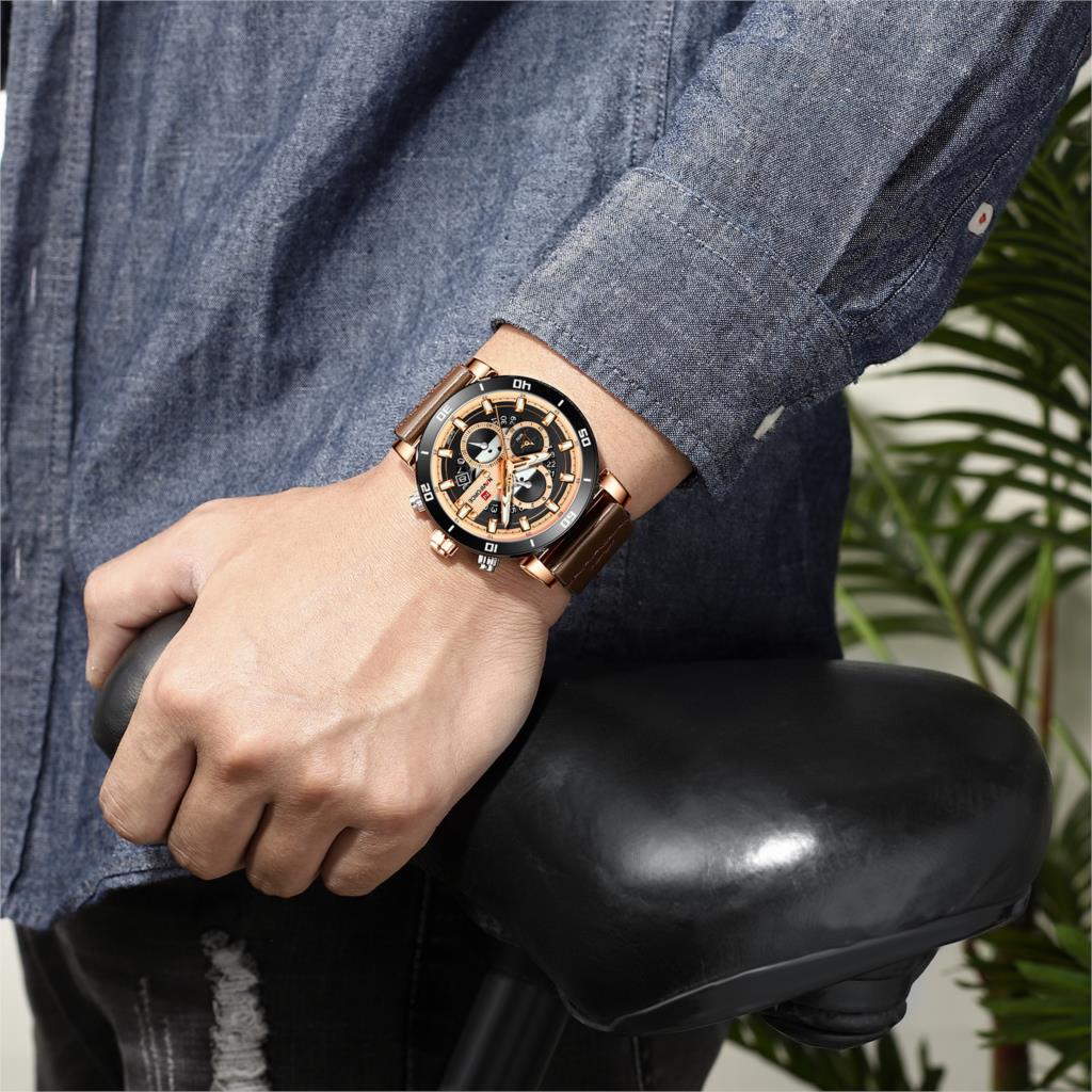 Naviforce NF9131 Analog Sports Leather Quartz Watch