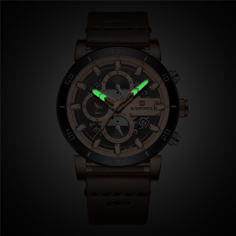Naviforce NF9131 Analog Sports Leather Quartz Watch