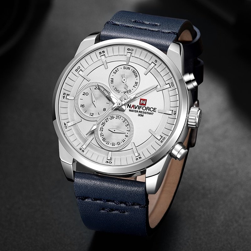 NAVIFORCE NF9148 Leather Analog Wrist Watch