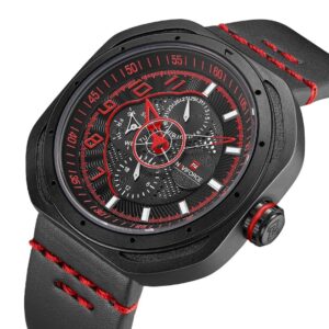 NAVIFORCE 9141 Men's Casual Sport Quartz Watch Mens Watches Top Brand Luxury Leather Strap Army Military Watch Wrist Male Clock