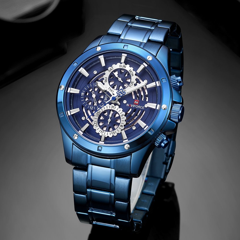 NAVIFORCE 9149 Watch Men Fashion Sport Quartz Clock Mens Watches Top Brand Luxury Full Steel Waterproof Watch Relogio Masculino