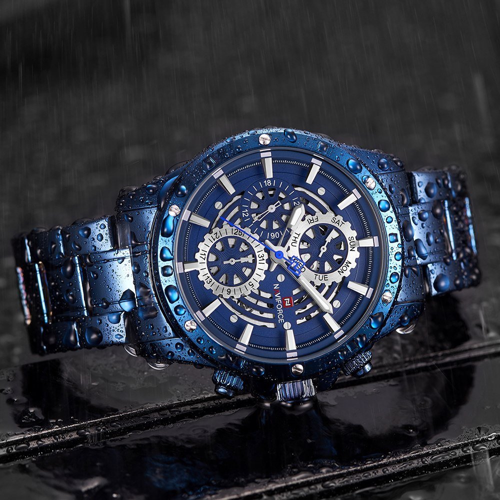 NAVIFORCE 9149 Watch Men Fashion Sport Quartz Clock Mens Watches Top Brand Luxury Full Steel Waterproof Watch Relogio Masculino