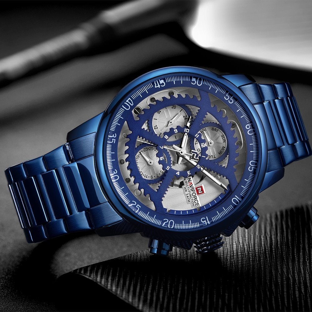 Naviforce 9150 Mens Watches Top Brand Luxury Quartz Watch Steel Men Military Waterproof Sport Wrist Watch Male