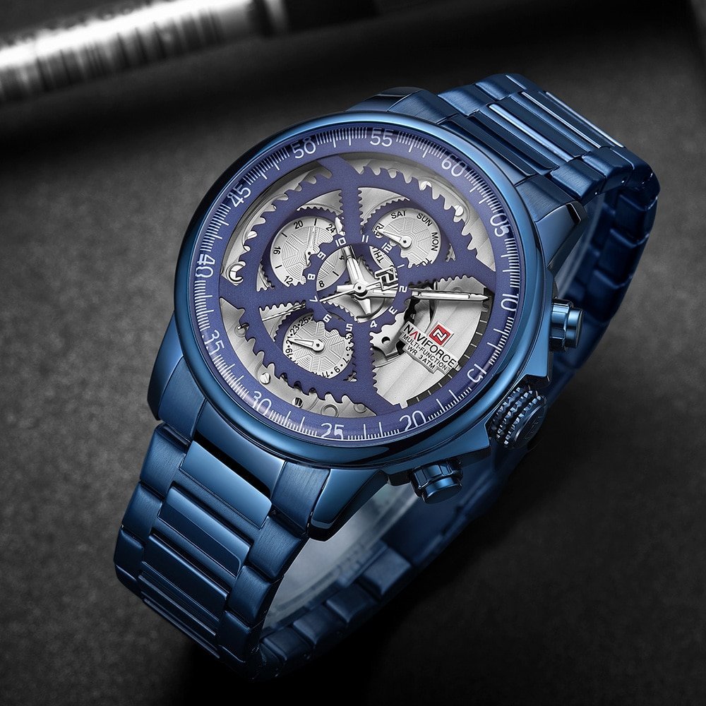 Naviforce 9150 Mens Watches Top Brand Luxury Quartz Watch Steel Men Military Waterproof Sport Wrist Watch Male