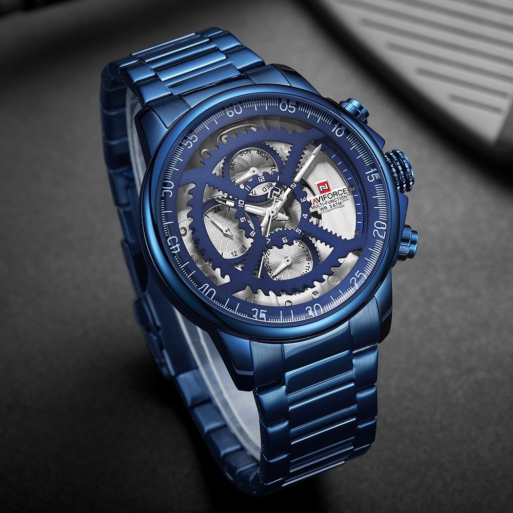 Naviforce 9150 Mens Watches Top Brand Luxury Quartz Watch Steel Men Military Waterproof Sport Wrist Watch Male