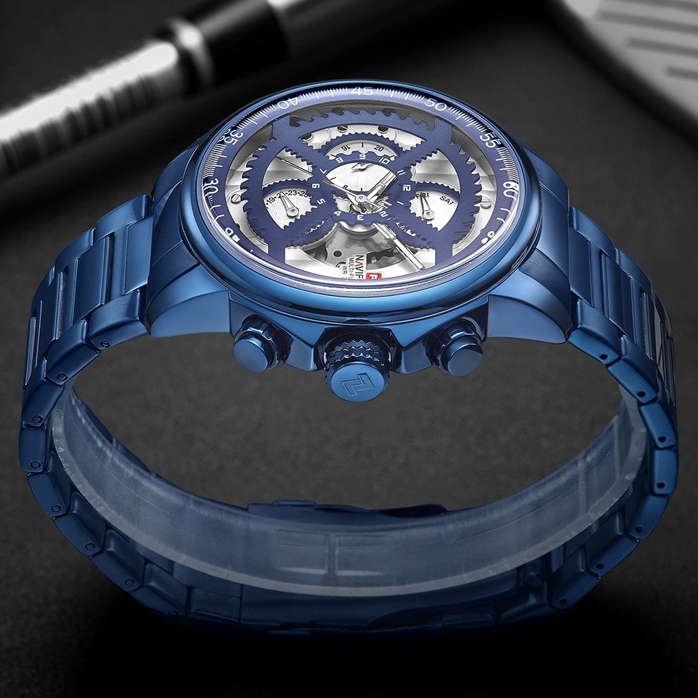 Naviforce 9150 Mens Watches Top Brand Luxury Quartz Watch Steel Men Military Waterproof Sport Wrist Watch Male