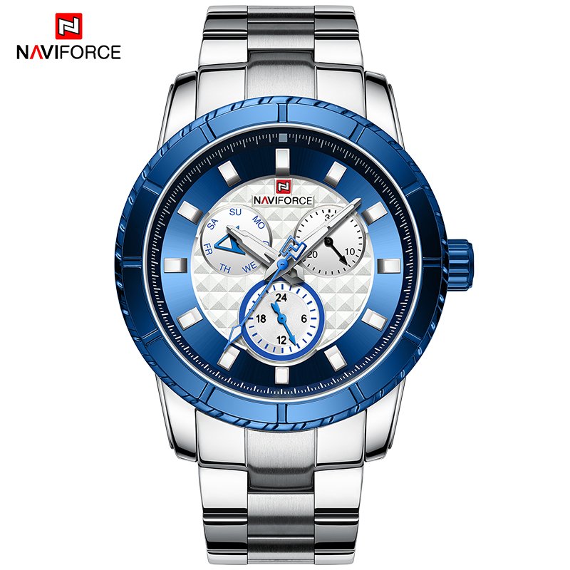 NAVIFORCE NF9145 Black Stainless Steel Chronograph Watch