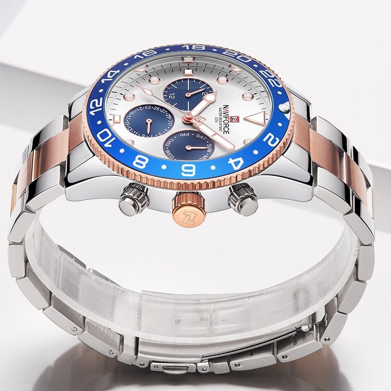 NAVIFORCE 9147 Luxury Stainless Steel Chronograph Wrist Watch