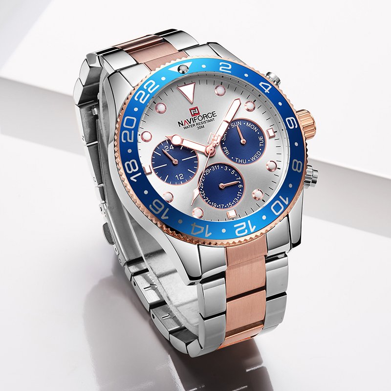 NAVIFORCE 9147 Luxury Stainless Steel Chronograph Wrist Watch