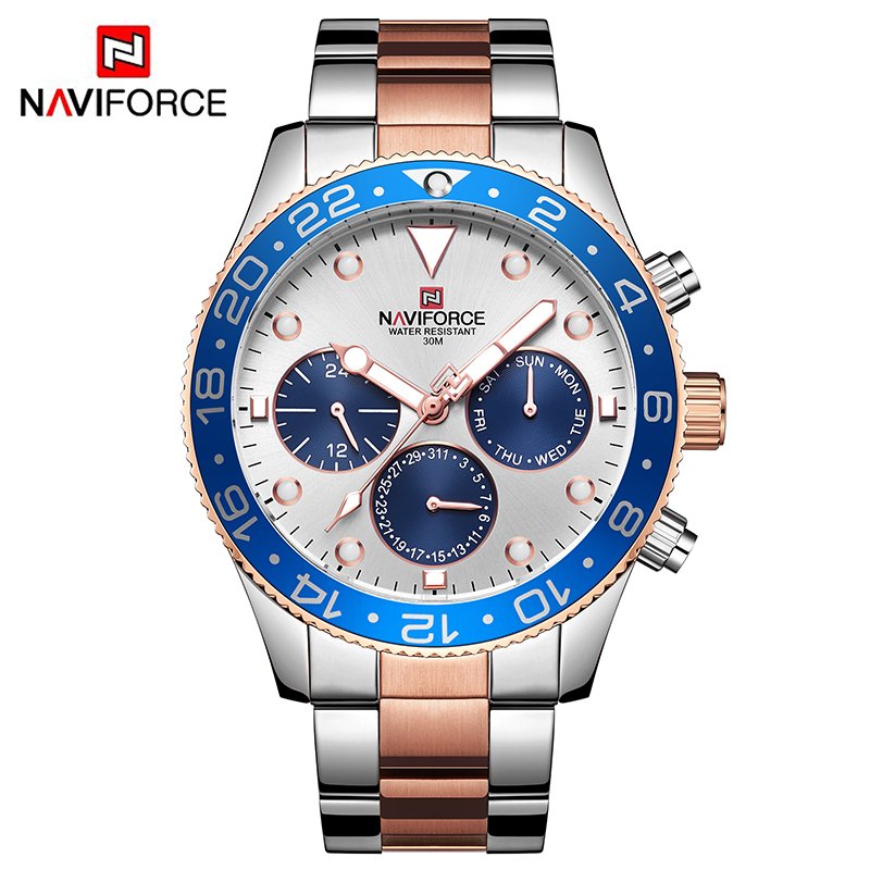 NAVIFORCE 9147 Luxury Stainless Steel Chronograph Wrist Watch