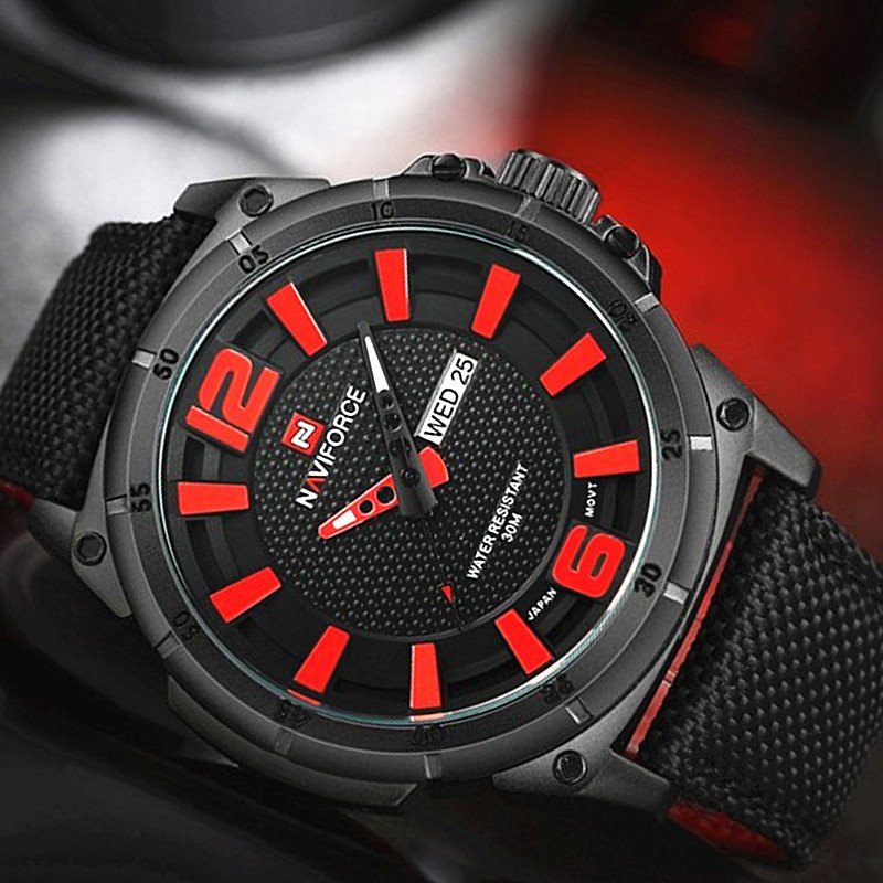 NAVIFORCE 9066 Men's Luxury Watch Military Watch Men Quartz wristWatch Sports Date Clock Brand Men Casual Nylon Watch