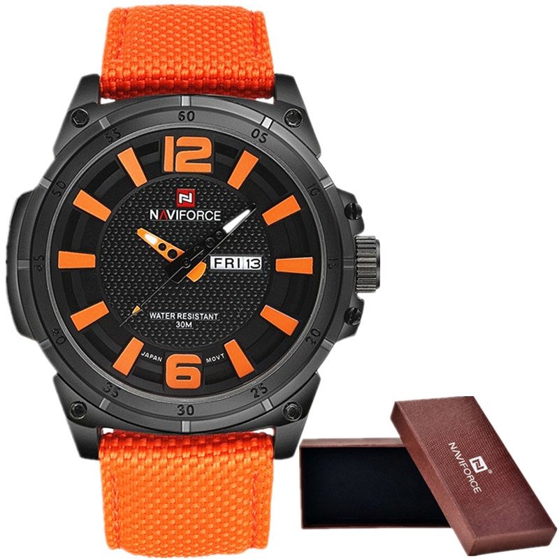 NAVIFORCE 9066 Men's Luxury Watch Military Watch Men Quartz wristWatch Sports Date Clock Brand Men Casual Nylon Watch