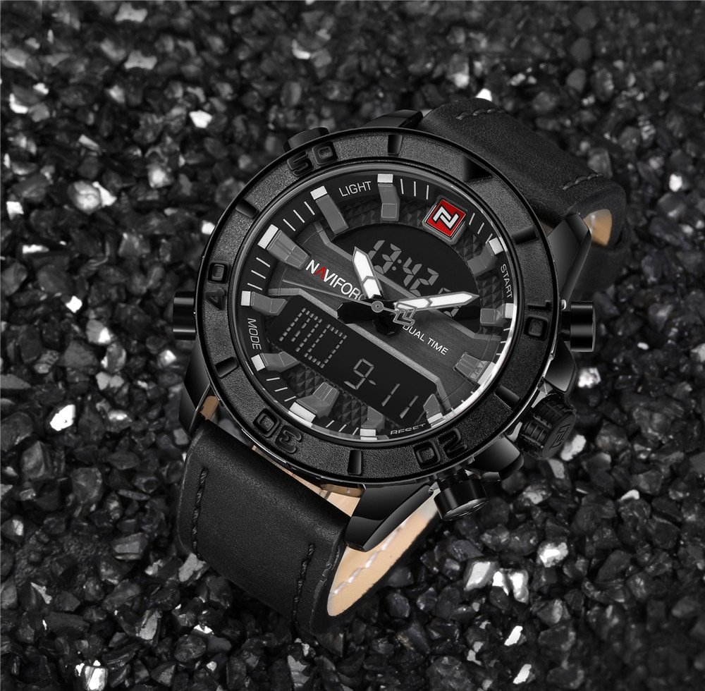 NAVIFORCE 9114 Men Waterproof Writs Watch Trendy Quartz Movement