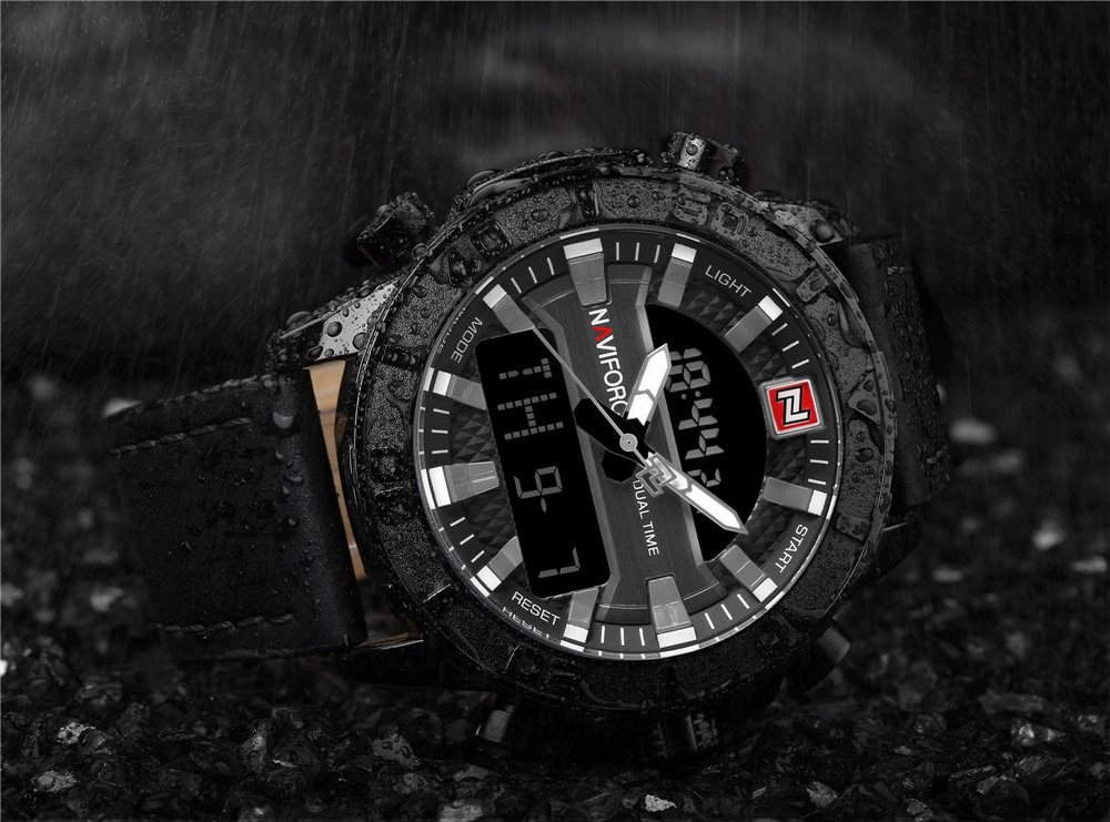 NAVIFORCE 9114 Men Waterproof Writs Watch Trendy Quartz Movement